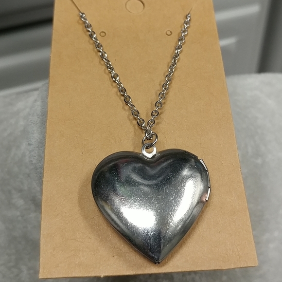 Heart Locket Stainless-Steel Pendant Photo Frame Charm Necklace Stainless Chain - Picture 14 of 14